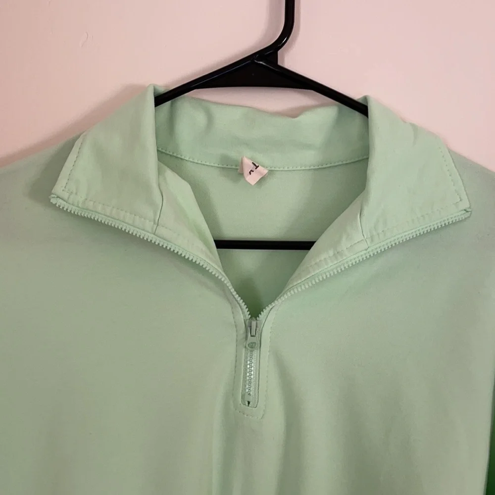 Dolls Kill Neon Green Quarter Zip - Picture 3 of 8
